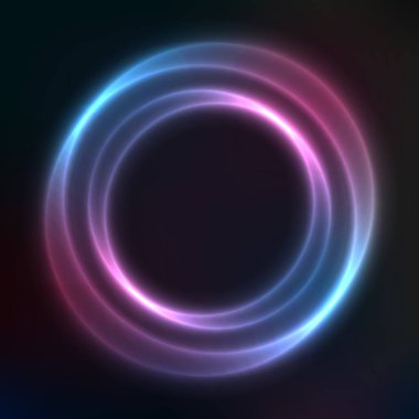 Neon geometrik şekillerin vektör arkaplanı, yuvarlak çerçeve, soyut arkaplan, duvar kağıdı