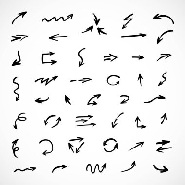 Elle çizilmiş oklar, sunum için elementler