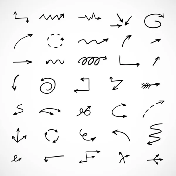 Elle çizilmiş oklar, sunum için elementler