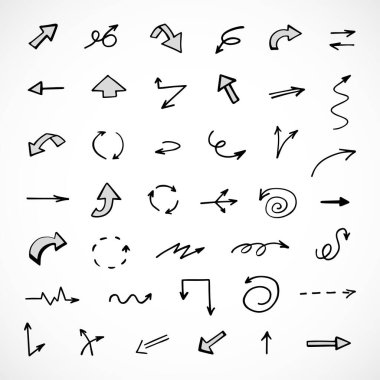  Elle çizilmiş oklar, sunum için elementler