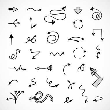  Elle çizilmiş oklar, sunum için elementler