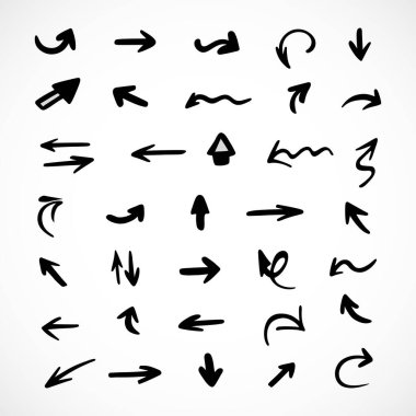  Elle çizilmiş oklar, sunum için elementler