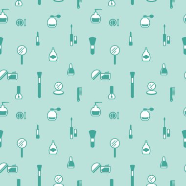 Kozmetik simgelerinin kusursuz dokusu, desen, soyut arkaplan, duvar kağıdı