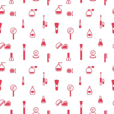 Kozmetik simgelerinin kusursuz dokusu, desen, soyut arkaplan, duvar kağıdı