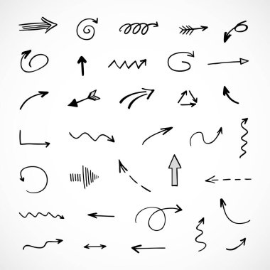  Elle çizilmiş oklar, sunum için elementler