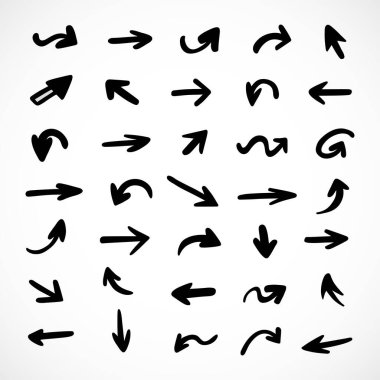 Elle çizilmiş oklar, sunum için elementler