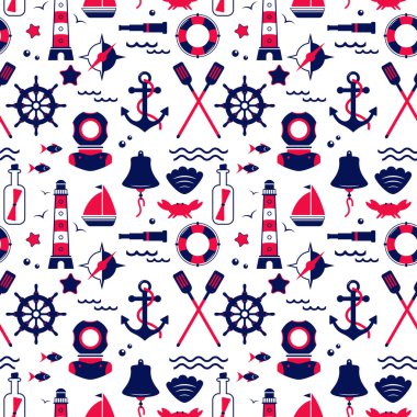 Yelken elementlerinin kusursuz dokusu. Desen, soyut arkaplan, duvar kağıdı. Denizcilik koleksiyonu, deniz seyahat simgeleri.