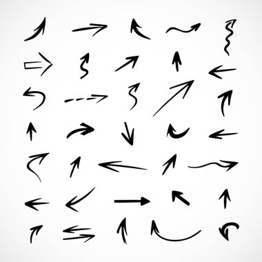 Elle çizilmiş oklar, sunum için elementler