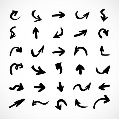 Elle çizilmiş oklar, sunum için elementler