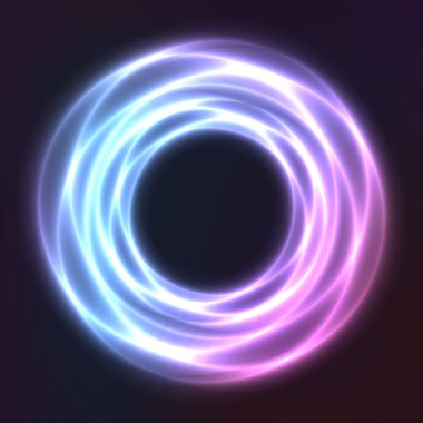 Neon geometrik şekillerin vektör arkaplanı, yuvarlak çerçeve, soyut arkaplan, duvar kağıdı