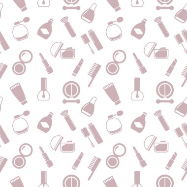 Kozmetik simgelerinin kusursuz dokusu, desen, soyut arkaplan, duvar kağıdı 