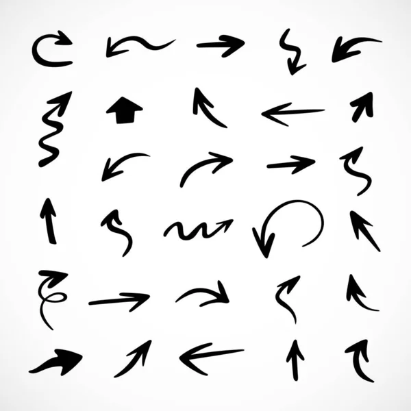 Elle çizilmiş oklar, sunum için elementler