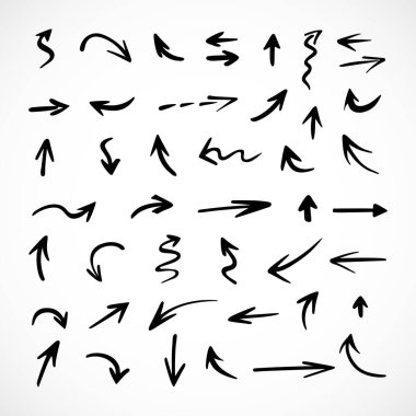 Elle çizilmiş oklar, sunum için elementler