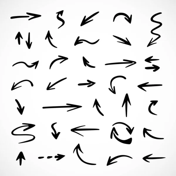 Elle çizilmiş oklar, sunum için elementler