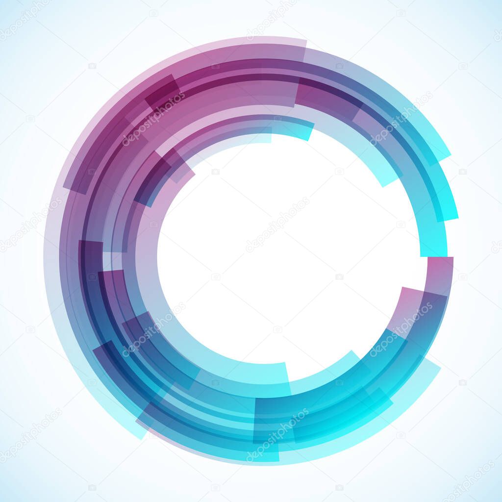 Geometric frame from circles, vector abstract background, wallpaper 