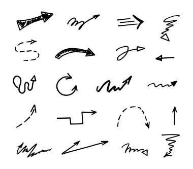 Elle çizilmiş oklar, sunum için elementler