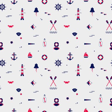 Yelken elementlerinin kusursuz dokusu. Desen, soyut arkaplan, duvar kağıdı. Denizcilik koleksiyonu, deniz seyahat simgeleri