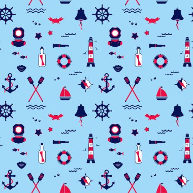 Yelken elementlerinin kusursuz dokusu. Desen, soyut arkaplan, duvar kağıdı. Denizcilik koleksiyonu, deniz seyahat simgeleri