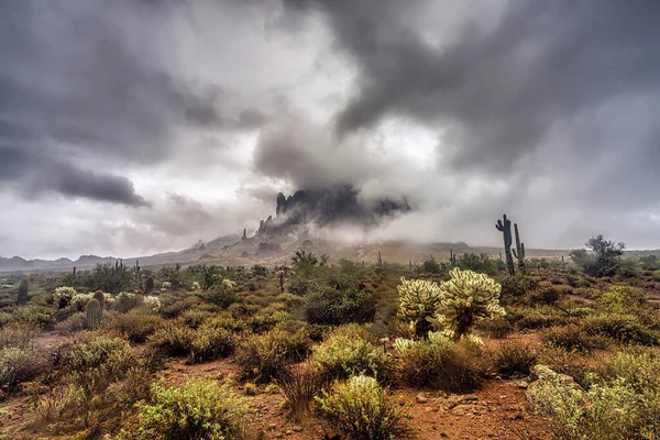 Der Berg Des Aberglaubens Der Sonora Wüste Bei Phoenix Arizona — Stockfoto