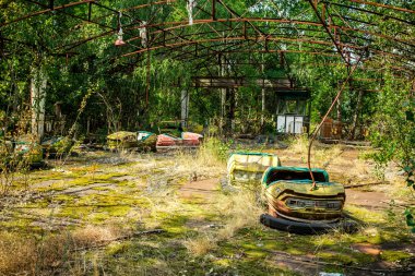 Abandoned amusement park in Pripyat clipart