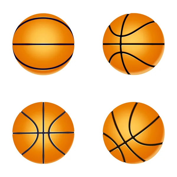 Definir bola de basquete — Vetor de Stock