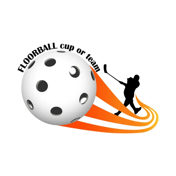 Logotipo Floorball para a equipe e o copo — Vetor de Stock