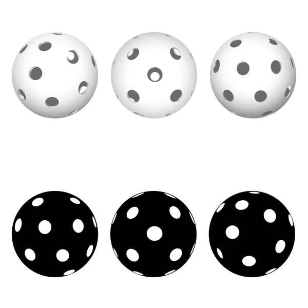 Floorball ball для логотипа команды и кубка — стоковый вектор