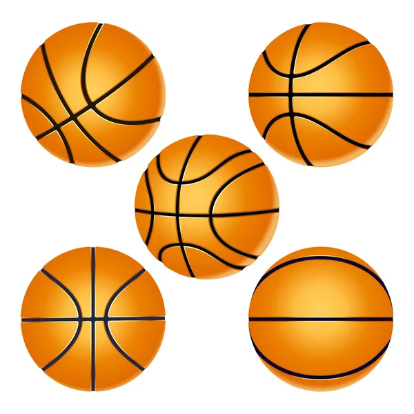 Set pallone da basket — Vettoriale Stock