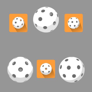 Flat floorball ball for logo the team and the cup clipart