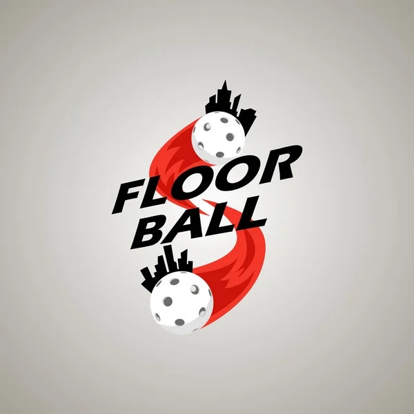 Logo Floorball pour l'équipe et la tasse — Image vectorielle