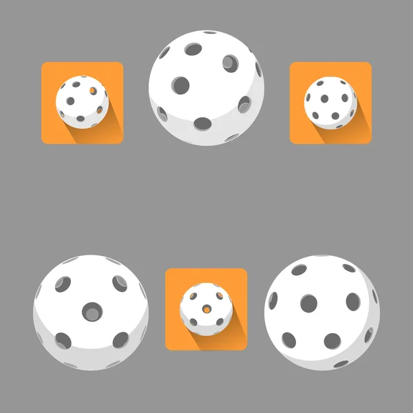 Bola de floorball plana para o logotipo da equipe e do copo — Vetor de Stock