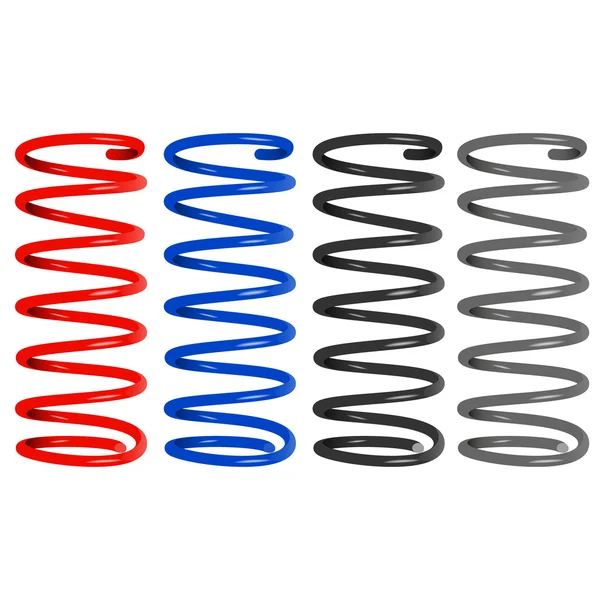 Colored metal springs — Stock Vector