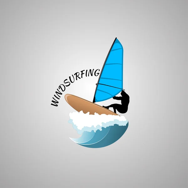 Windsurf logotipo vetor ilustração — Vetor de Stock