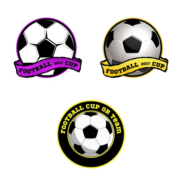 サッカー チームとカップのロゴ — ストックベクタ
