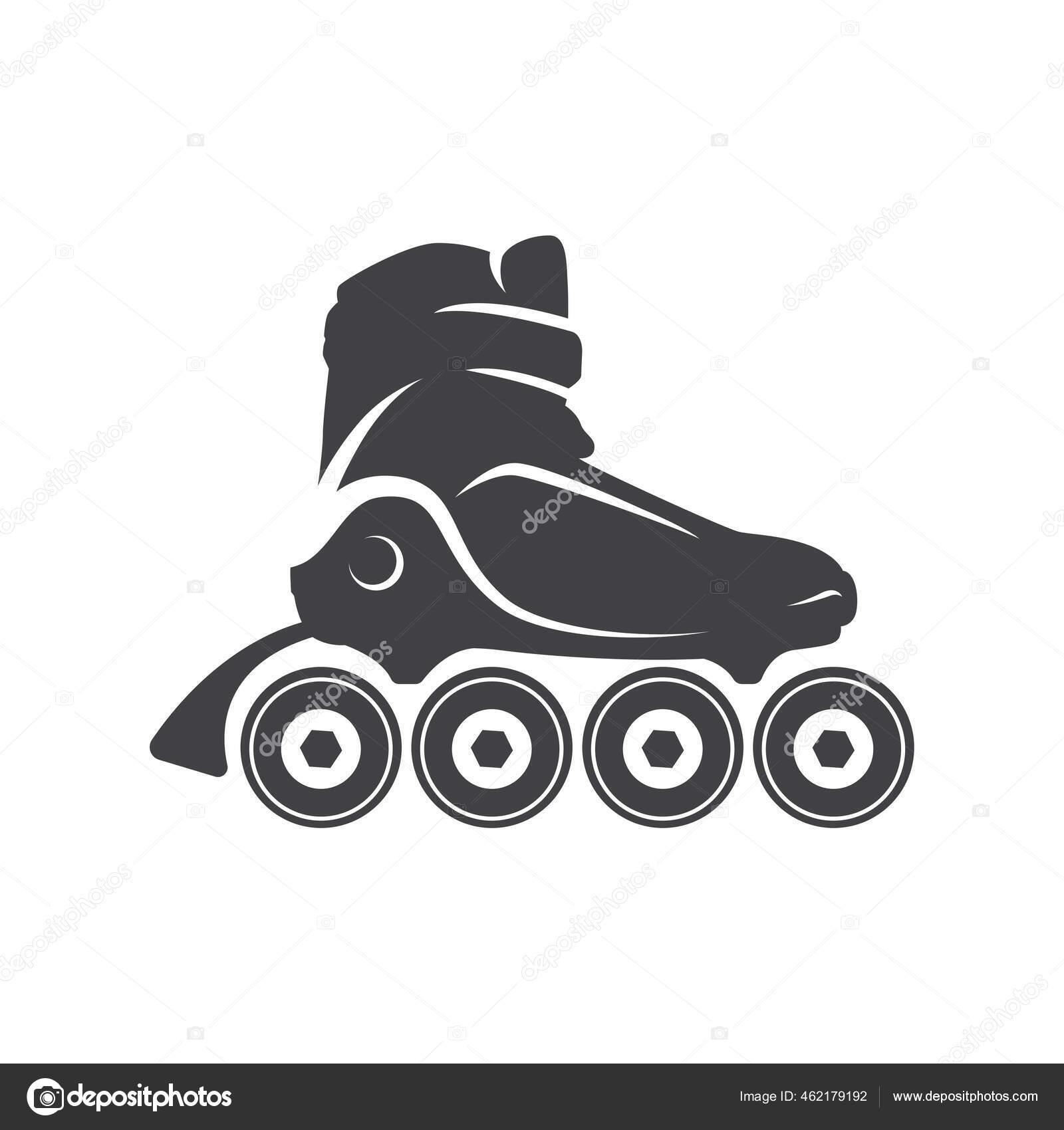 Roller skate logo, emblem, badge. Roller logo for club, event, and