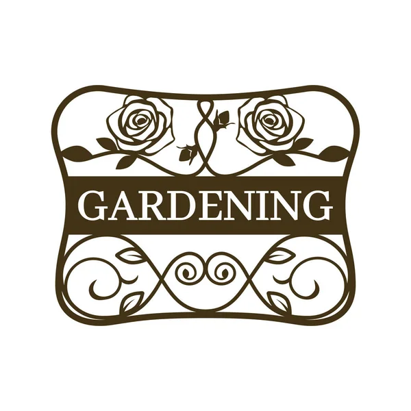Señal de jardín o etiqueta que dice gardensng — Vector de stock
