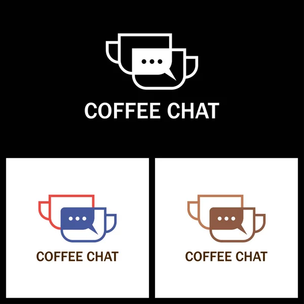 Логотип кофе чат. Чат кофе красочные шаблон логотипа, логотип для интернет-кафе. — стоковый вектор