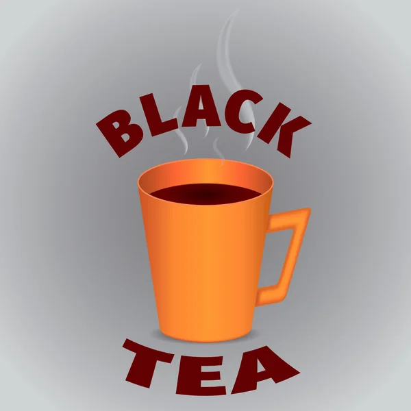 Чашка черного ти — стоковый вектор
