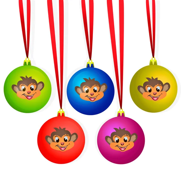 Gekleurde kerstballen — Stockvector