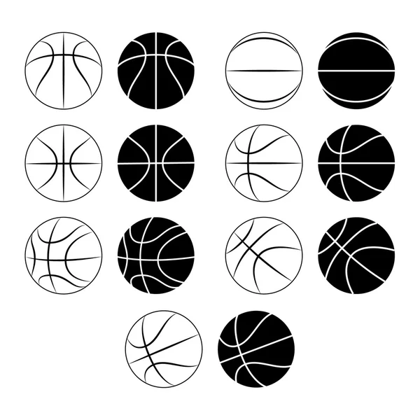 Basketbal, bal silhouet — Stockvector