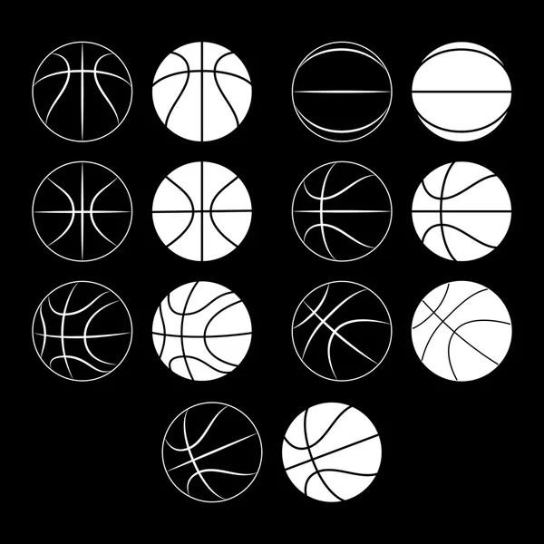 Basketbal, bal silhouet — Stockvector