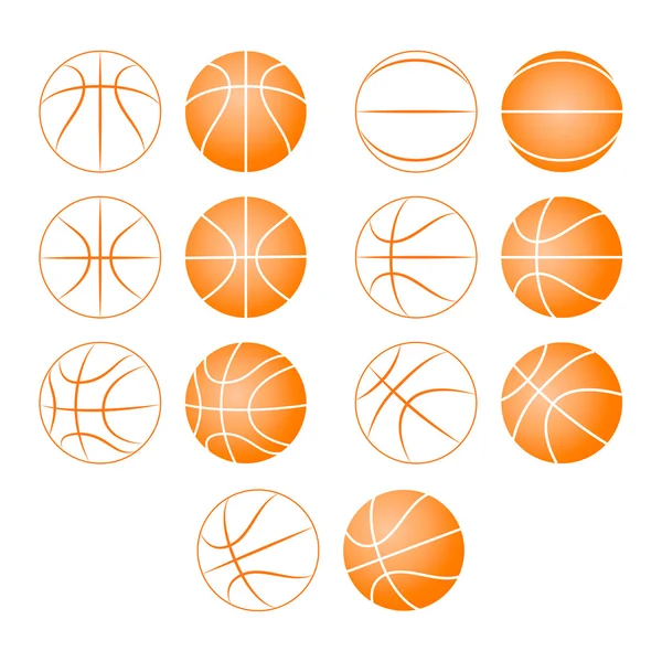 Basketbal, bal silhouet — Stockvector