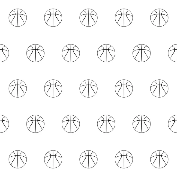Naadloos patroon met basketbal bal — Stockvector
