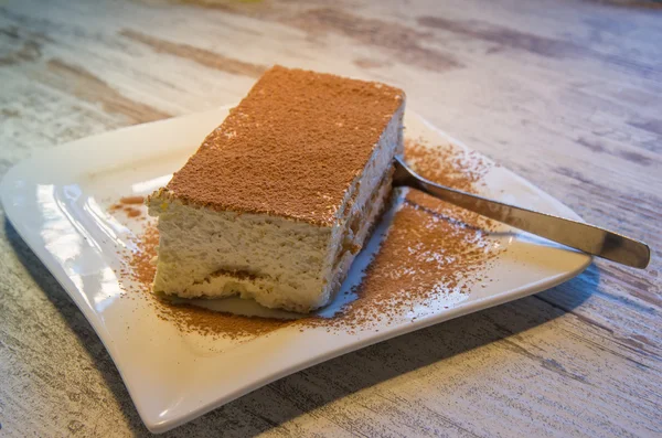 Bolo tiramisu delicioso — Fotografia de Stock