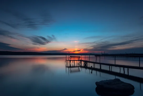 Impresionante puesta de sol de larga exposición — Foto de Stock