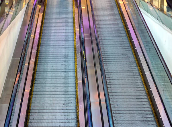 Lifting Escalator Descent Subway Mall Underpass Moving Stairs — Stock Photo, Image
