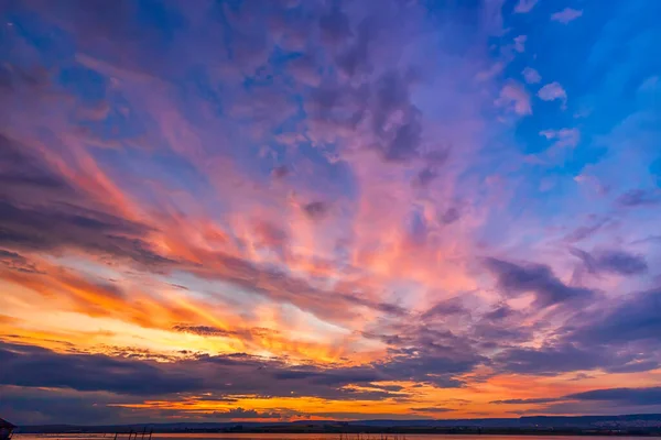 Amazing Colorful Clouds Sky Amazing View Dramatic Sunset Sky — Stock Photo, Image