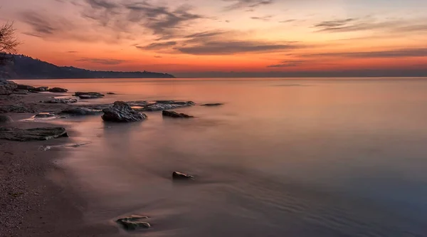 Risveglio Una Sensazione Incredibile Sulla Spiaggia Del Mare Previsione Dell — Foto Stock