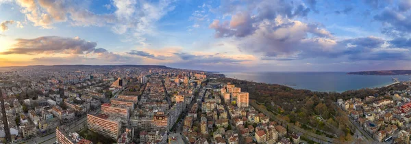 Superbe Vue Aérienne Panoramique Ciel Avec Des Nuages Colorés Sur — Photo