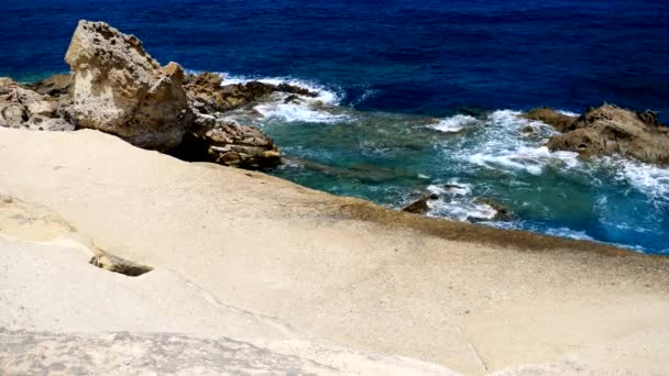 Sea waves . Greece. Milos island. — Stock Video